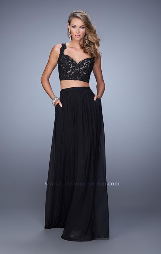 Picture of: Beaded Lace To Two Piece Prom Dress with Pockets in Black, Style: 21347, Detail Picture 3