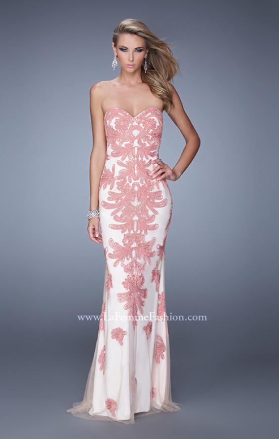 Picture of: Graceful Prom Dress with Embroidery and Rhinestones in Pink and White, Style: 21386, Main Picture