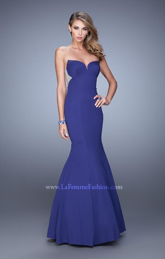 Picture of: Mermaid Prom Gown with Rhinestone Embellishments in Purple, Style: 21396, Detail Picture 1