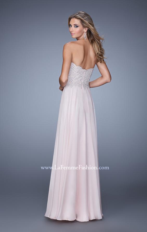 Picture of: Scalloped Sweetheart Neck Prom Dress with Beading in Pink, Style: 21397, Back Picture