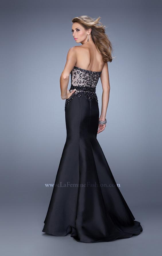 Picture of: Mermaid Prom Dress with Sequins and Belt in Black, Style: 21410, Back Picture