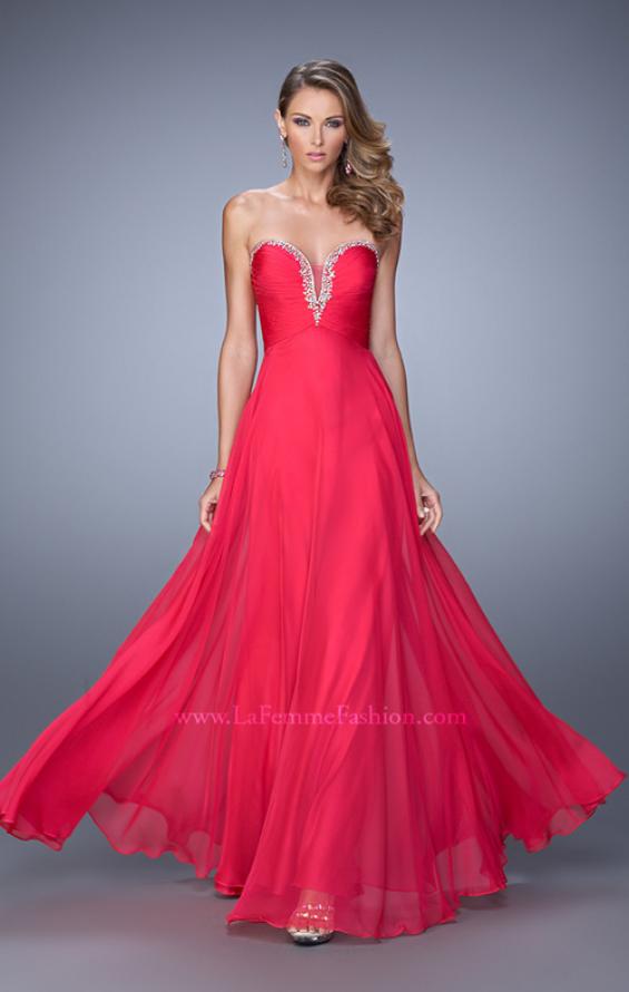Picture of: Modern Strapless Gown with Stones and Embellishments in Pink, Style: 21499, Detail Picture 1