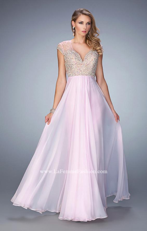 Picture of: Elegant Dress with Beads, Pearls, and Rhinestones in Pink, Style: 21516, Main Picture