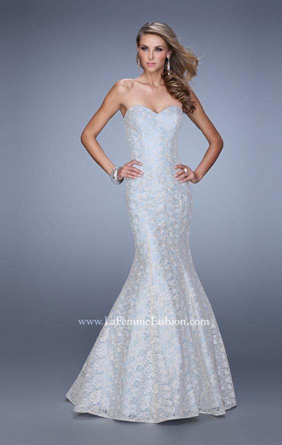 Picture of: Modern Lace Mermaid Dress with Sweetheart Neckline in Blue, Style: 21537, Main Picture