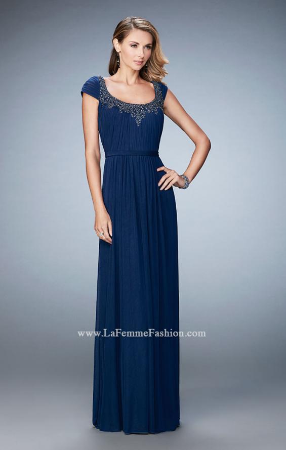 Picture of: Scoop Neck Gown with Cap Sleeves and Beading, Style: 21826, Detail Picture 1