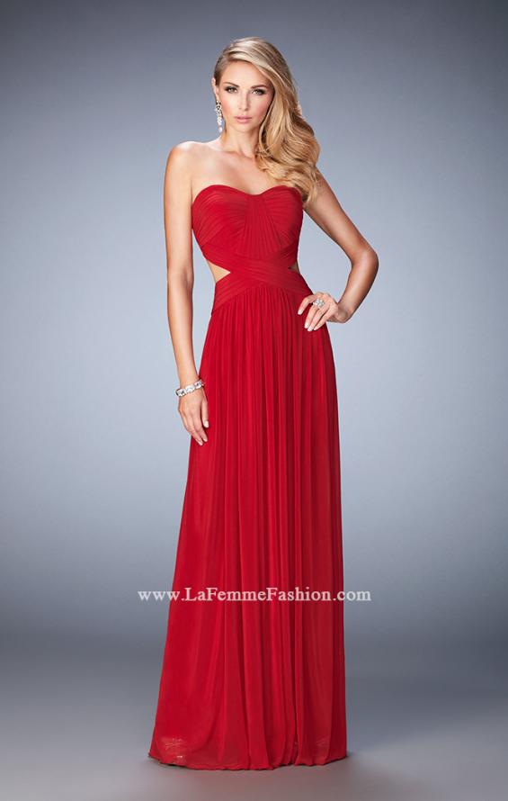 Picture of: Long Prom Dress with Cut Outs and a Slight Train in Red, Style: 21948, Main Picture