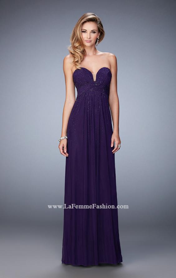 Picture of: Long Prom Dress with Rhinestones and Open Back in Purple, Style: 22070, Detail Picture 1