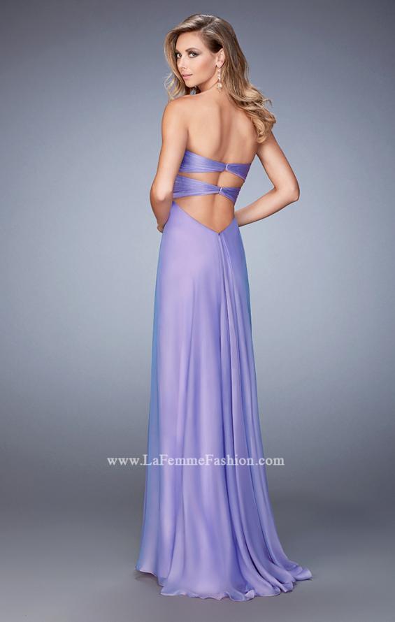Picture of: Chiffon Prom Dress with Embellishments and Crystals in Purple, Style: 22115, Back Picture