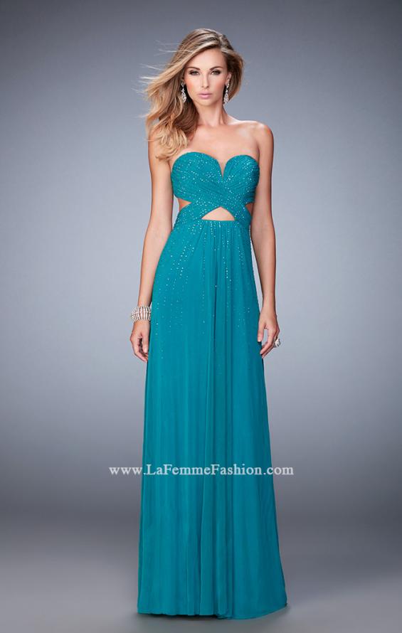 Picture of: Long Prom Dress with Embellishments and Cut Outs in Green, Style: 22230, Detail Picture 2