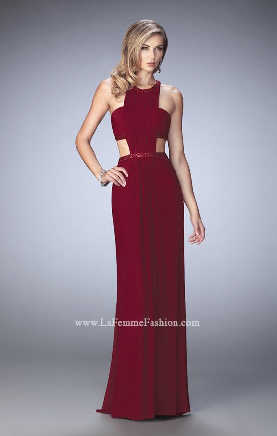 Picture of: Embellished Long Prom Gown with Open Sides in Red, Style: 22292, Main Picture