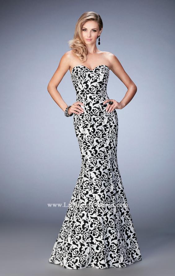 Picture of: Long Embroidered Mermaid Lace Prom Gown in Print, Style: 22313, Main Picture