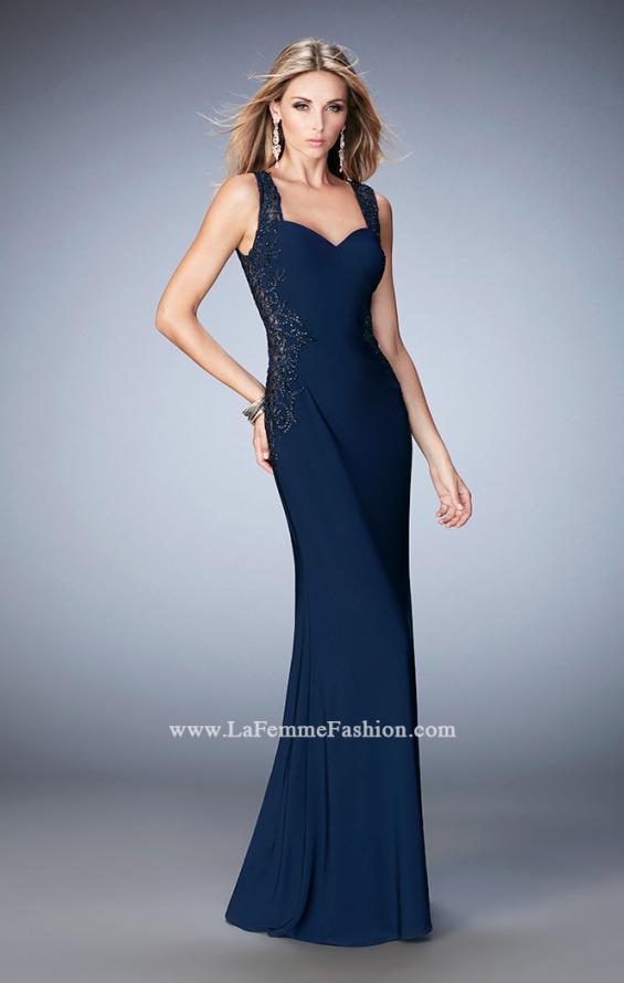 Picture of: Sweetheart Neckline Long Prom Dress with Low Back in Blue, Style: 22336, Detail Picture 1
