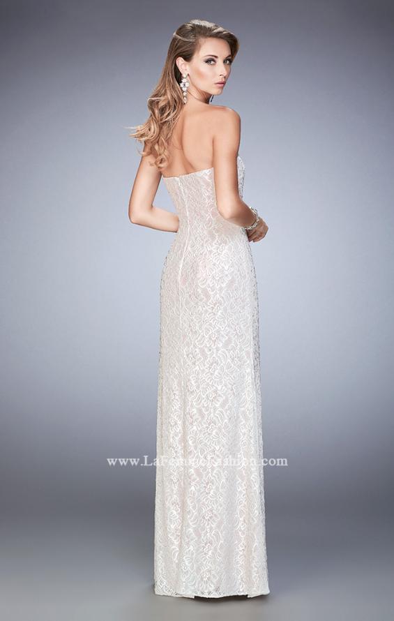 Picture of: Long White Lace Prom Dress with Sweetheart Neckline in Pink, Style: 22392, Back Picture