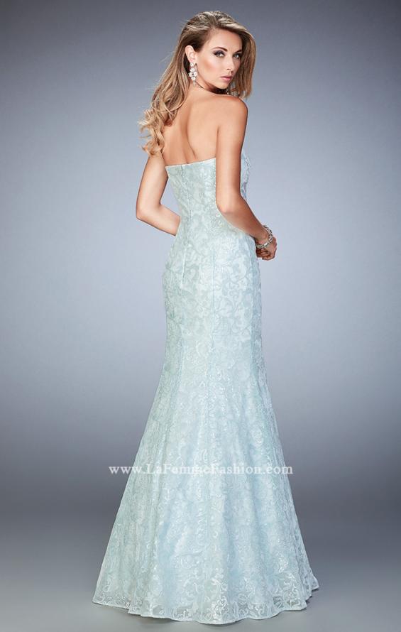 Picture of: Long Sequin Lace Prom Dress with Sweetheart Neckline in Blue, Style: 22431, Back Picture