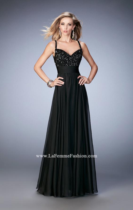 Picture of: Embellished Prom Dress with Gathered Band and Skirt in Black, Style: 22433, Detail Picture 2