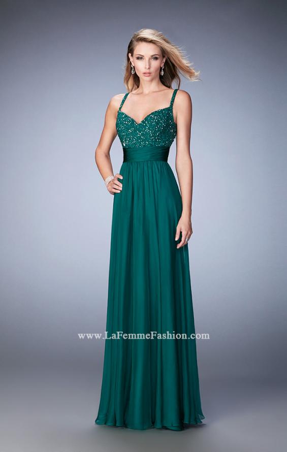 Picture of: Embellished Prom Dress with Gathered Band and Skirt in Green, Style: 22433, Detail Picture 3