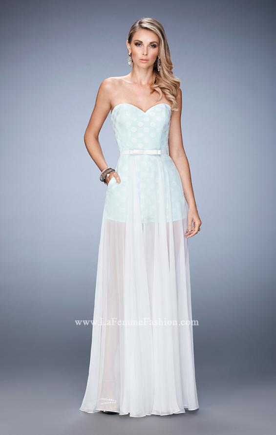Picture of: Polka Dot Jumper with Long Chiffon Overskirt and Bow, Style: 22484, Detail Picture 1