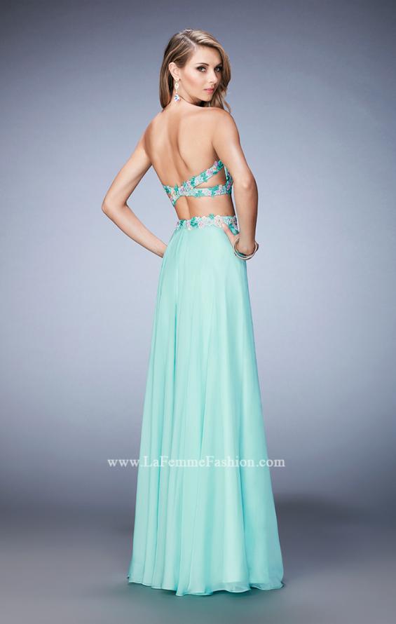 Picture of: Two Piece Prom Dress with Floral Lace Applique in Green, Style: 22732, Back Picture