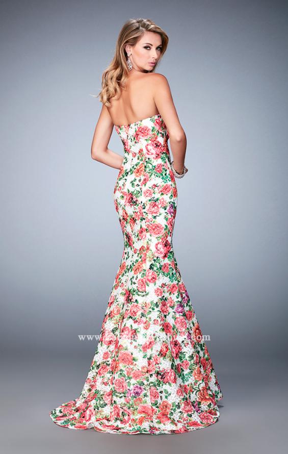 Picture of: Long Floral Printed Prom Dress with Sweetheart Neck in Print, Style: 22820, Back Picture