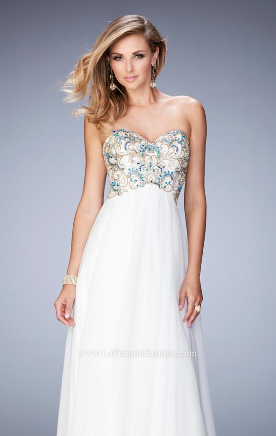 Picture of: Embellished Long Prom Dress with Sweetheart Neckline in White, Style: 22926, Main Picture