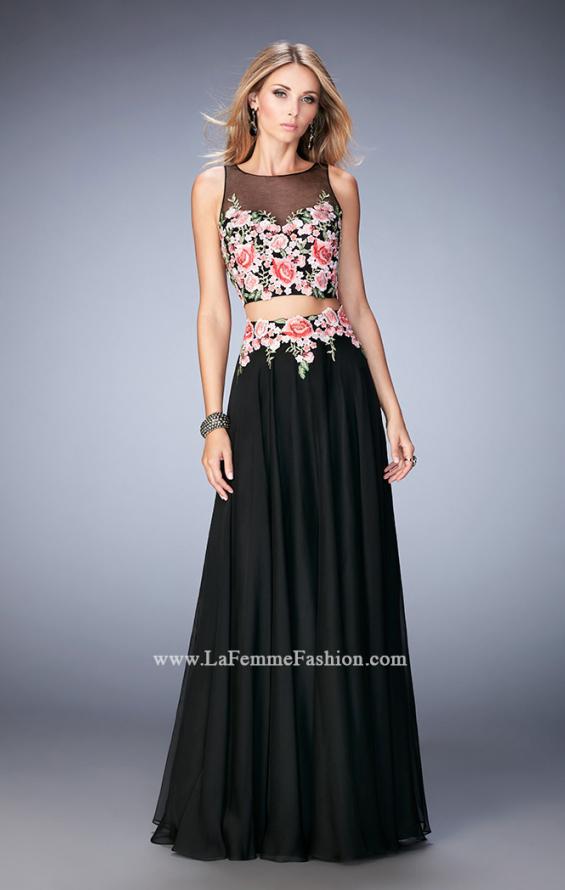 Picture of: Two Piece Prom Gown with Sheer Neckline and Back in Black, Style: 22936, Main Picture