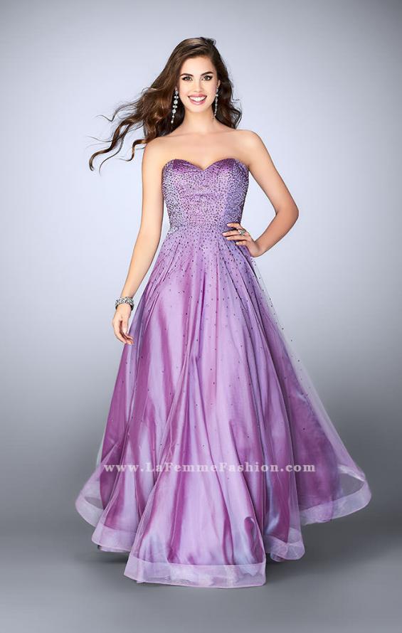 Picture of: Strapless A-line Dress with Rhinestones Tulle Skirt in Purple, Style: 22952, Main Picture