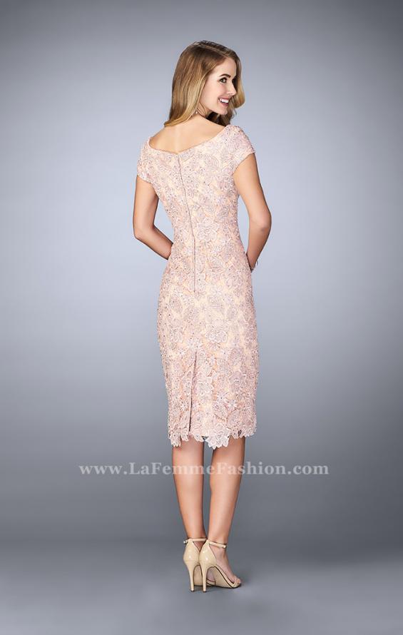 Picture of: Knee Length Gown with Scattered Beading in Pink, Style: 23552, Back Picture