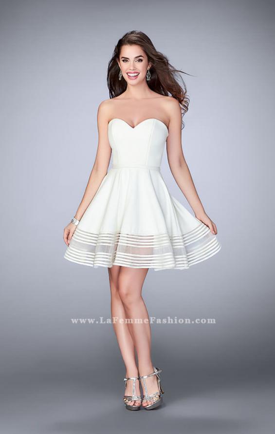 Picture of: Jersey Romper Dress with Sweetheart Neckline in White, Style: 23593, Detail Picture 4