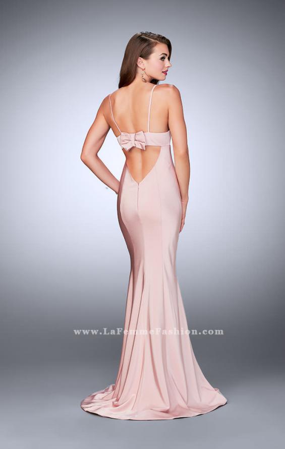 Picture of: Jersey Mermaid Prom Dress with a Deep V neckline in Pink, Style: 23747, Detail Picture 1