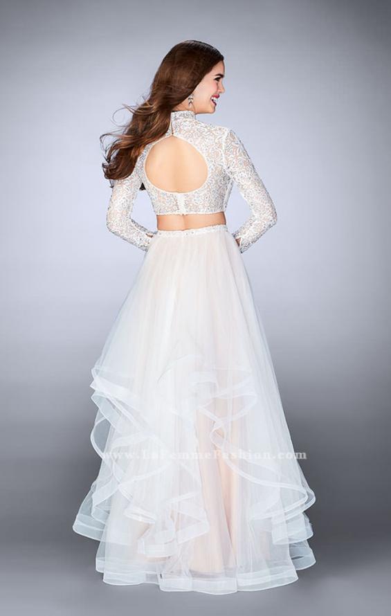 Picture of: Long Sleeve Two Piece Prom Dress with Pockets in White, Style: 23924, Detail Picture 5