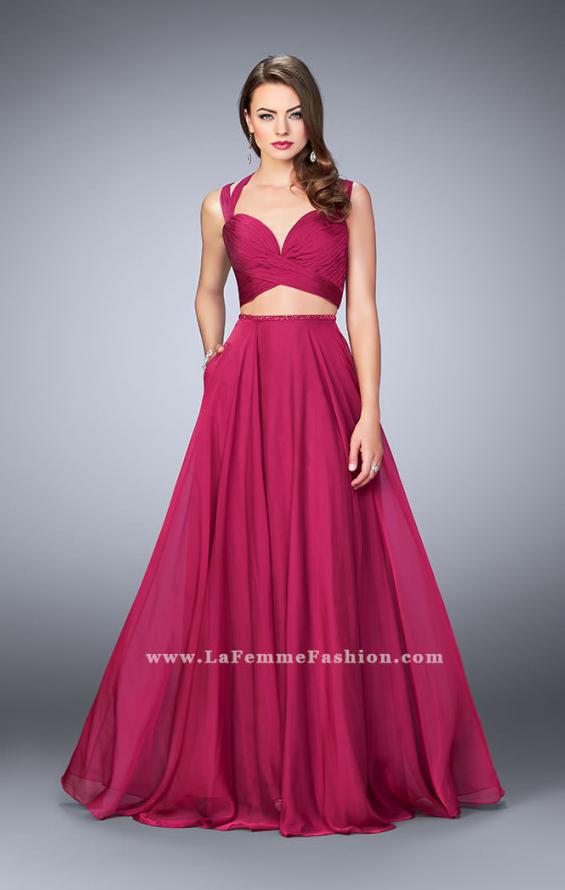 Picture of: Two Piece A-line Chiffon Dress with Sweetheart Neckline in Pink, Style: 23979, Detail Picture 2