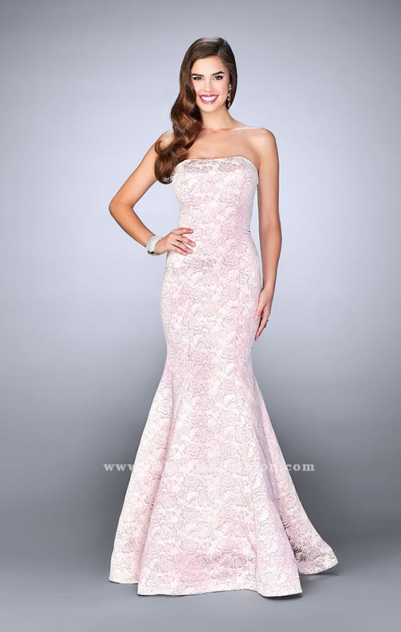 Picture of: Long Strapless Floral Print Prom Dress in Pink, Style: 24020, Main Picture