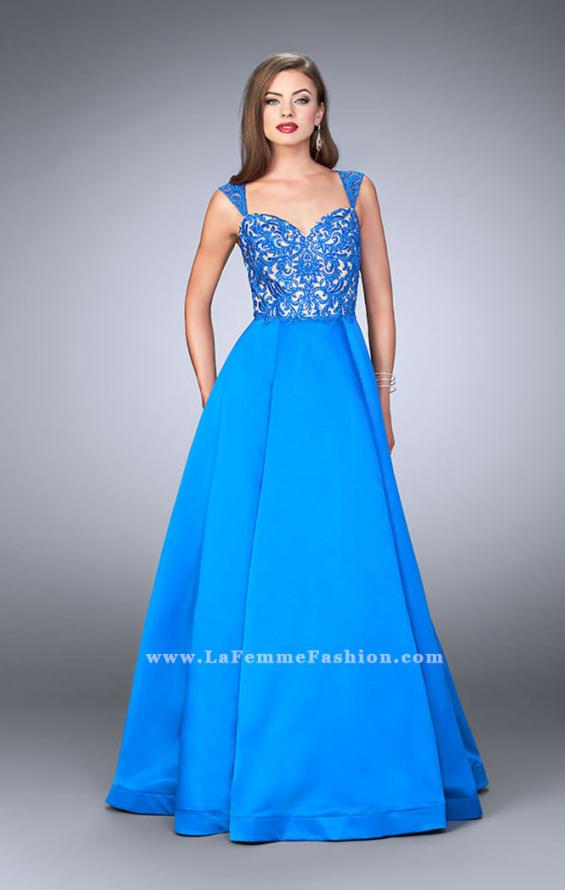 Picture of: A-line Prom Dress with Embroidery and Open Back in Blue, Style: 24147, Main Picture