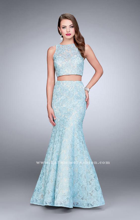 Picture of: Two Piece Lace Prom Dress with Mermaid Skirt in Blue, Style: 24269, Main Picture