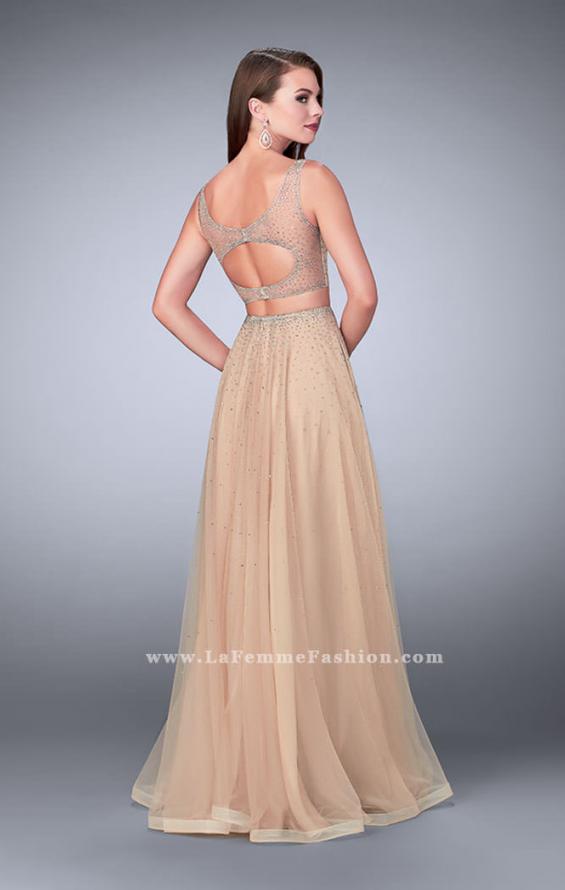 Picture of: Two Piece A-line Prom Dress with Beaded Tulle Skirt in Nude, Style: 24304, Back Picture