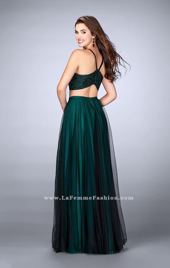 Picture of: Two Piece A-line Dress with Lace Top and Tulle Skirt in Green, Style: 24365, Back Picture