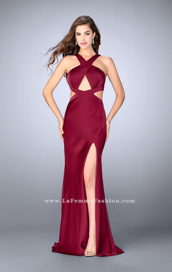 Picture of: Long Prom Dress with Front Slit and Open Back in Red, Style: 24369, Detail Picture 2