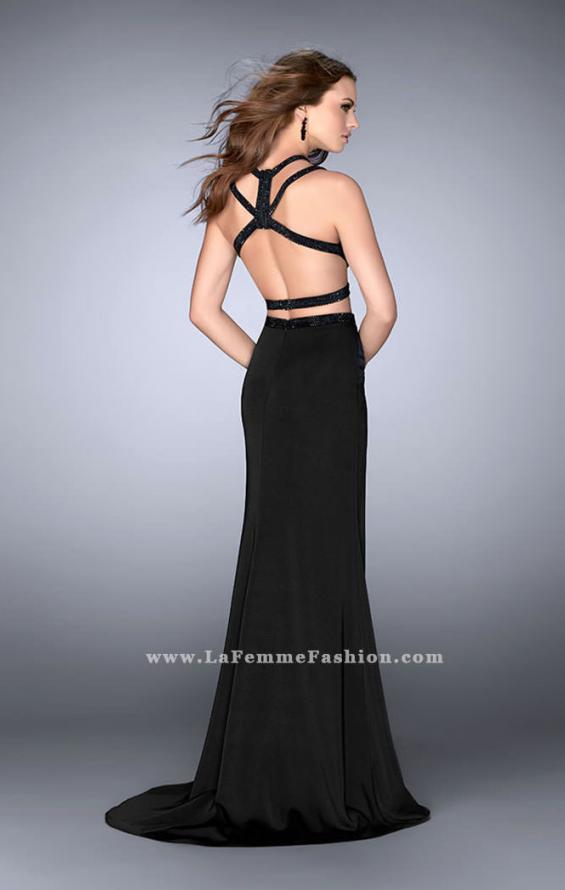 Picture of: Beaded strappy two piece with a high neckline in Black, Style: 24420, Back Picture