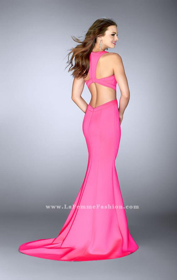 Picture of: High Neck Neoprene Dress with Side Cut Outs in Pink, Style: 24636, Back Picture