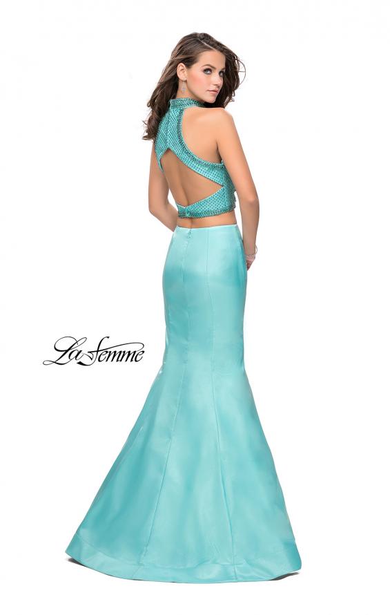 Picture of: Beaded Two Piece Mermaid Prom Dress with Open Back in Aqua, Style: 26255, Detail Picture 2