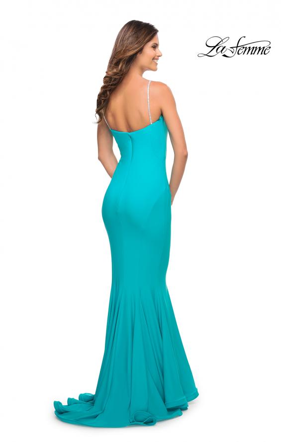 Picture of: Rhinestone Diamond Strap Chic Jersey Dress in Aqua, Style: 30782, Detail Picture 3