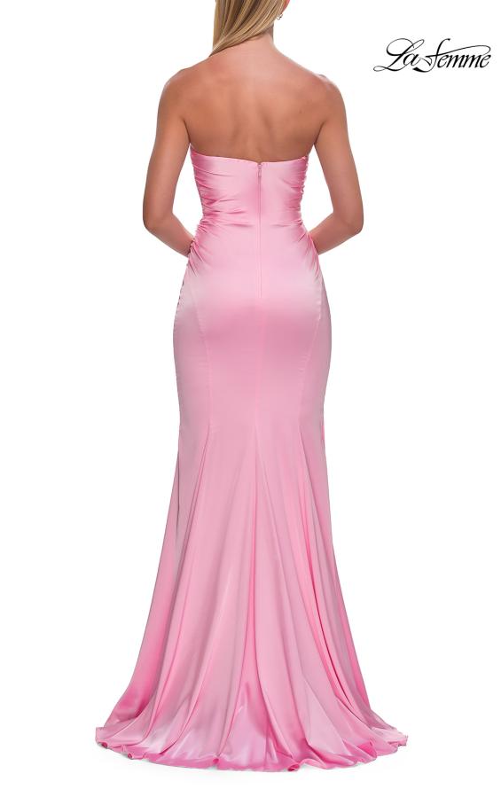 Pink Picture of: Strapless Satin Gown with Fitted Silhouette in Baby Pink, Style: 33546, Detail Picture 18