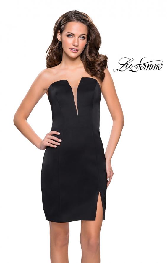 Picture of: Simple Satin Sweetheart Homecoming Dress in Black, Style: 26629, Detail Picture 1