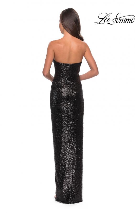 Picture of: Strapless Sequin Homecoming Dress with Tapered Skirt in Black, Style: 28180, Detail Picture 2