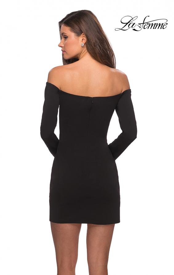 Picture of: Tight Homecoming Dress with Long Sleeves in Black, Style: 28182, Detail Picture 3
