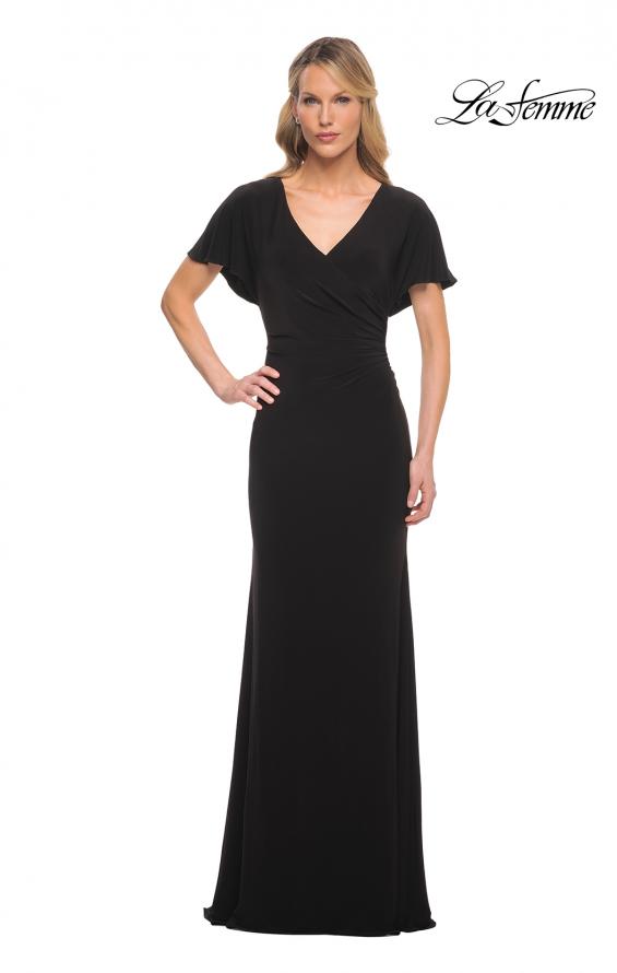 Picture of: Chic Jersey Dress with V Neck and Loose Sleeves in Black, Style: 29997, Main Picture