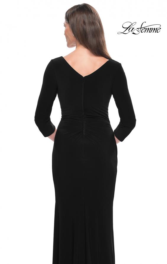 Picture of: Long Evening Dress with Wrap Style Neckline in Black, Style: 31020, Detail Picture 10