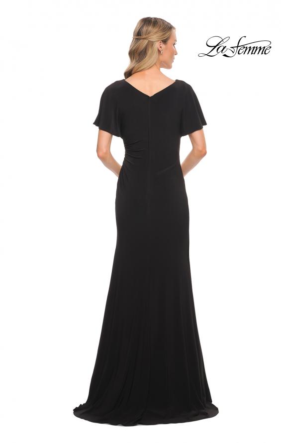 Picture of: Chic Jersey Dress with V Neck and Loose Sleeves in Black, Style: 29997, Back Picture