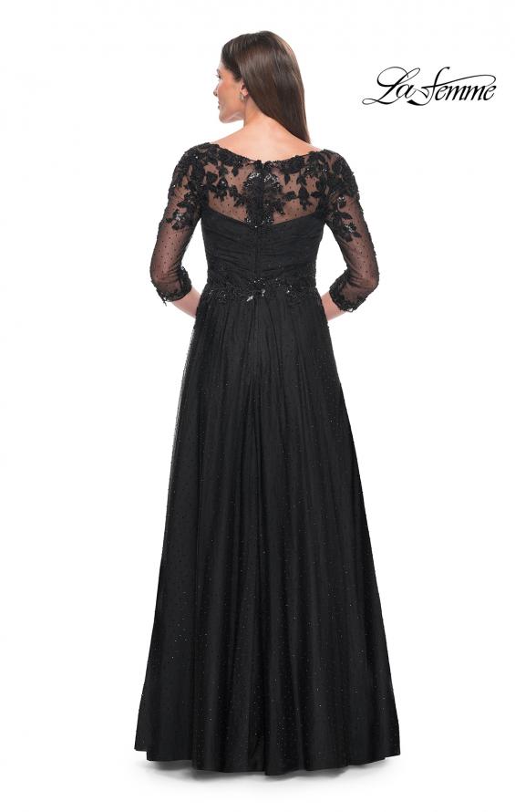 Picture of: Black Evening Dress with Rhinestones and Lace in Black, Style: 31776, Back Picture
