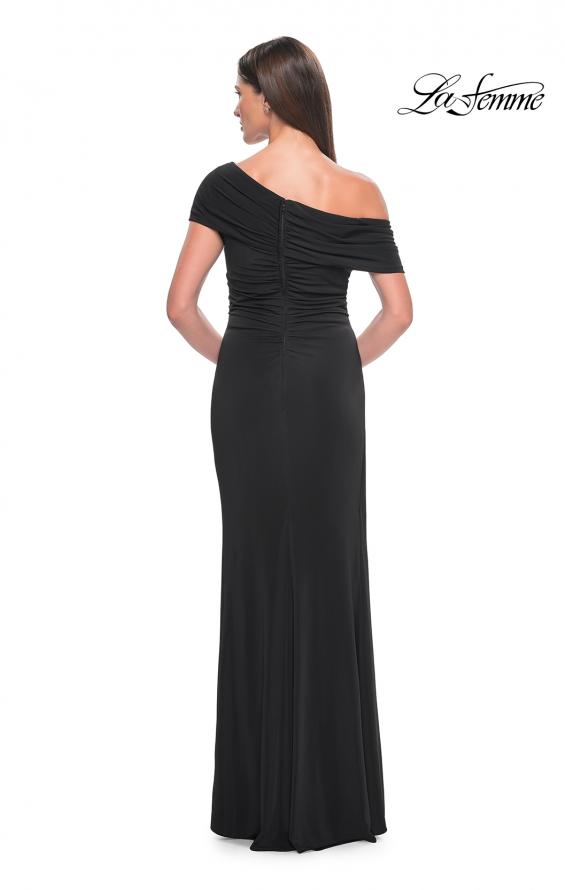 Picture of: Jersey Evening Gown with Asymmetrical Neckline in Black, Style: 31459, Detail Picture 2